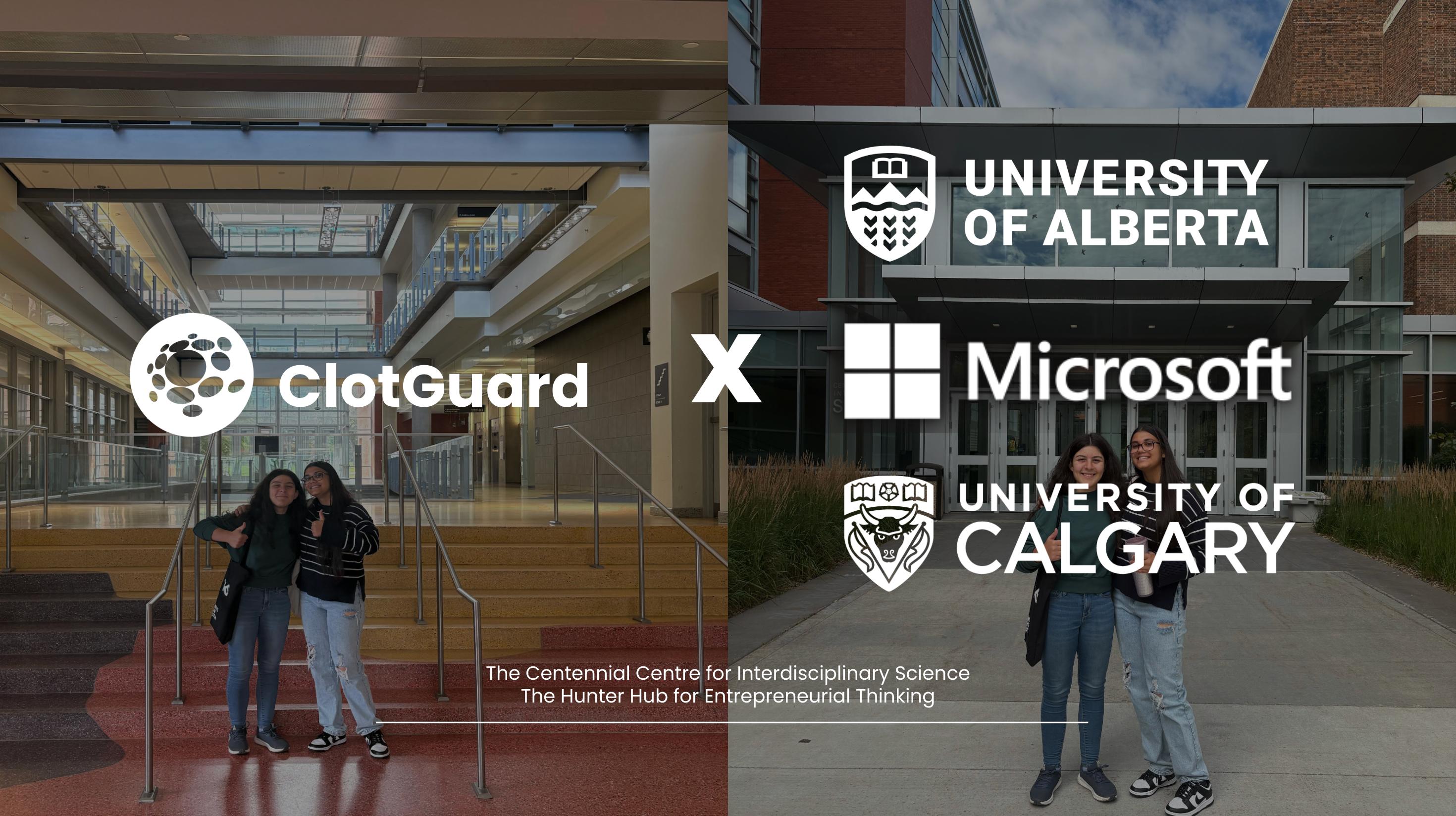 ClotGuard partnerships with University of Alberta, Microsoft, and University of Calgary